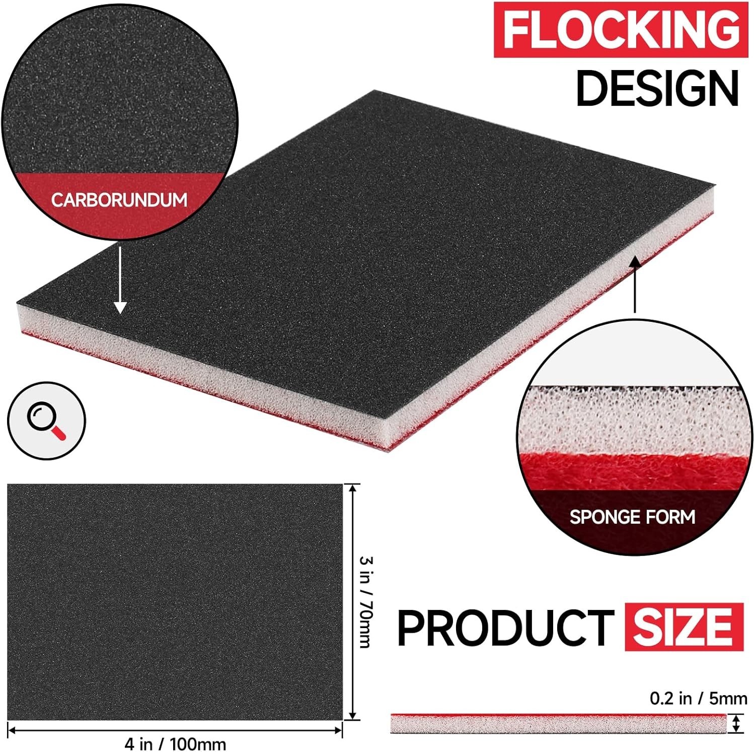 20 Pcs 3 x 4 Inch 180-3000 Grit Sanding Sponge Set, Ultra Fine Sanding Sponges P