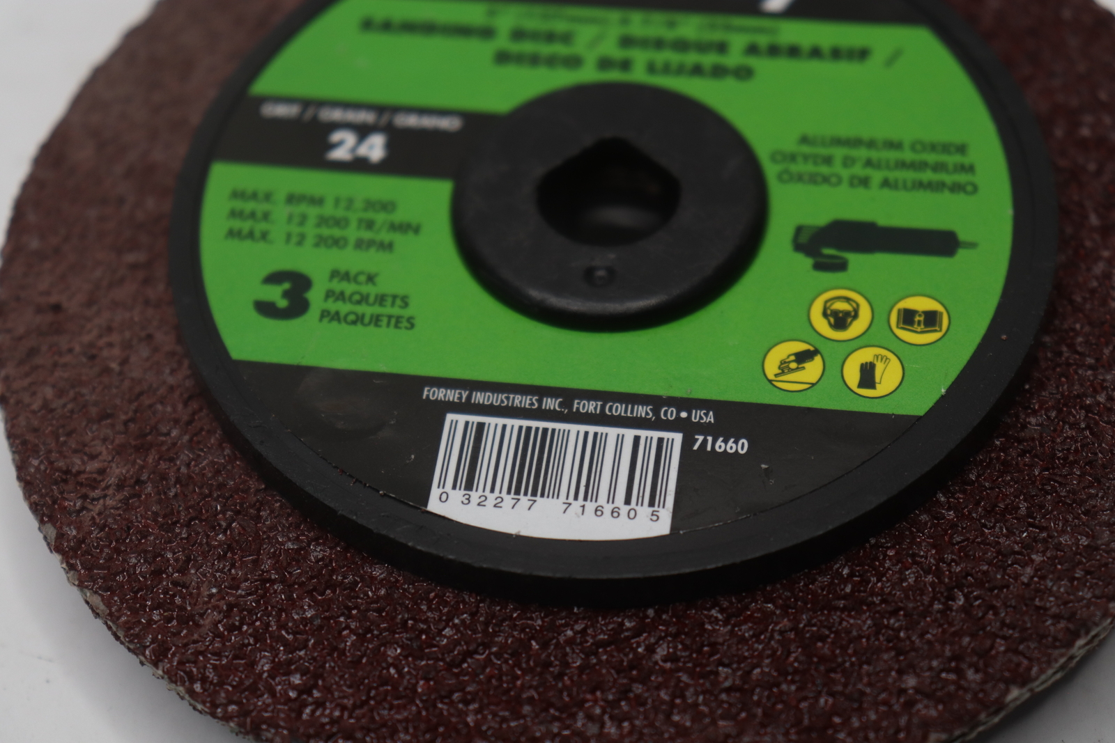 (3-Pk) Forney Sanding Discs Aluminum Oxide 71660