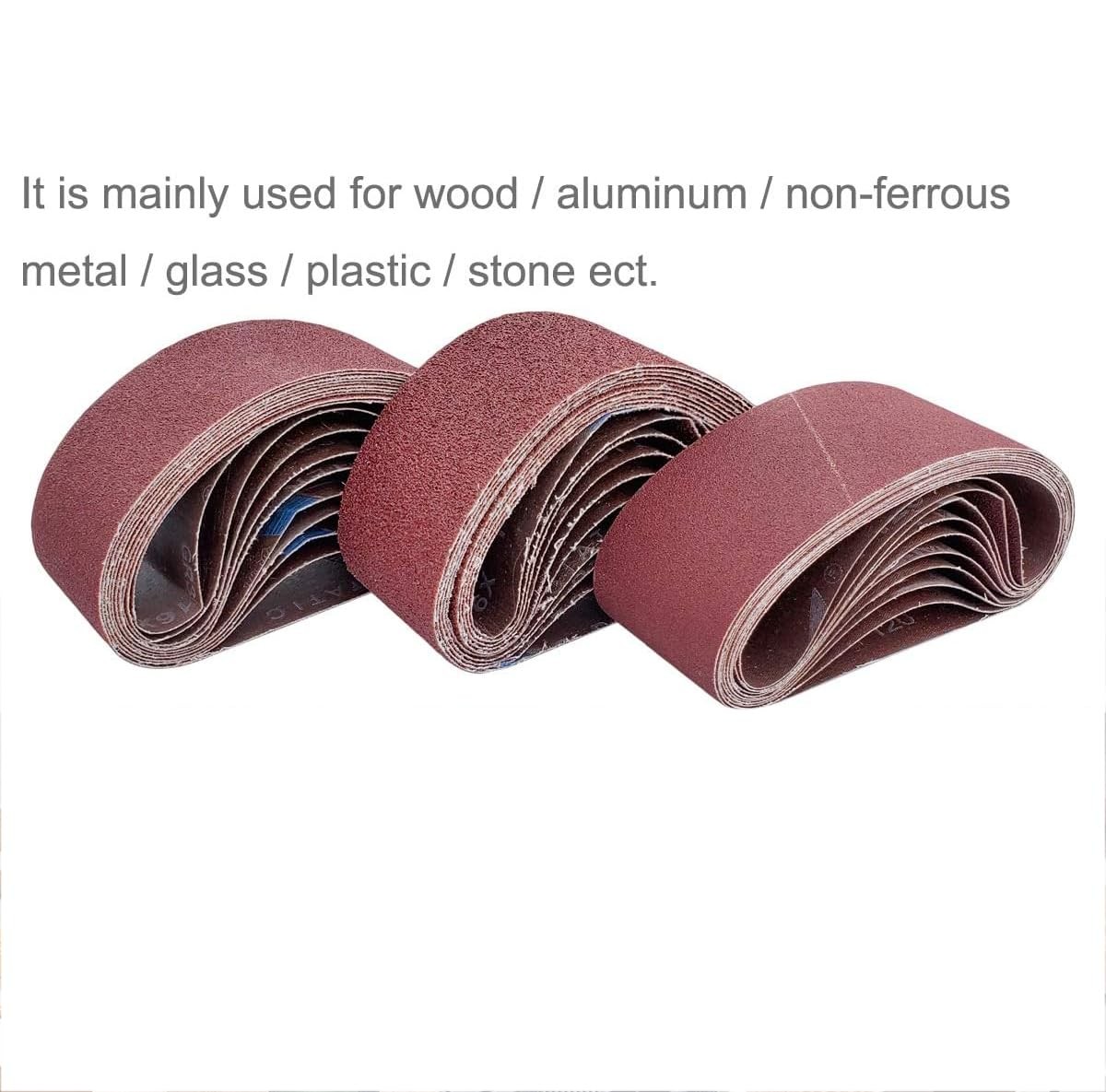 15PCS 2.5inch x 16inch Sanding Belts 5 Each of 40 80 120 Grit Aluminum Oxide S