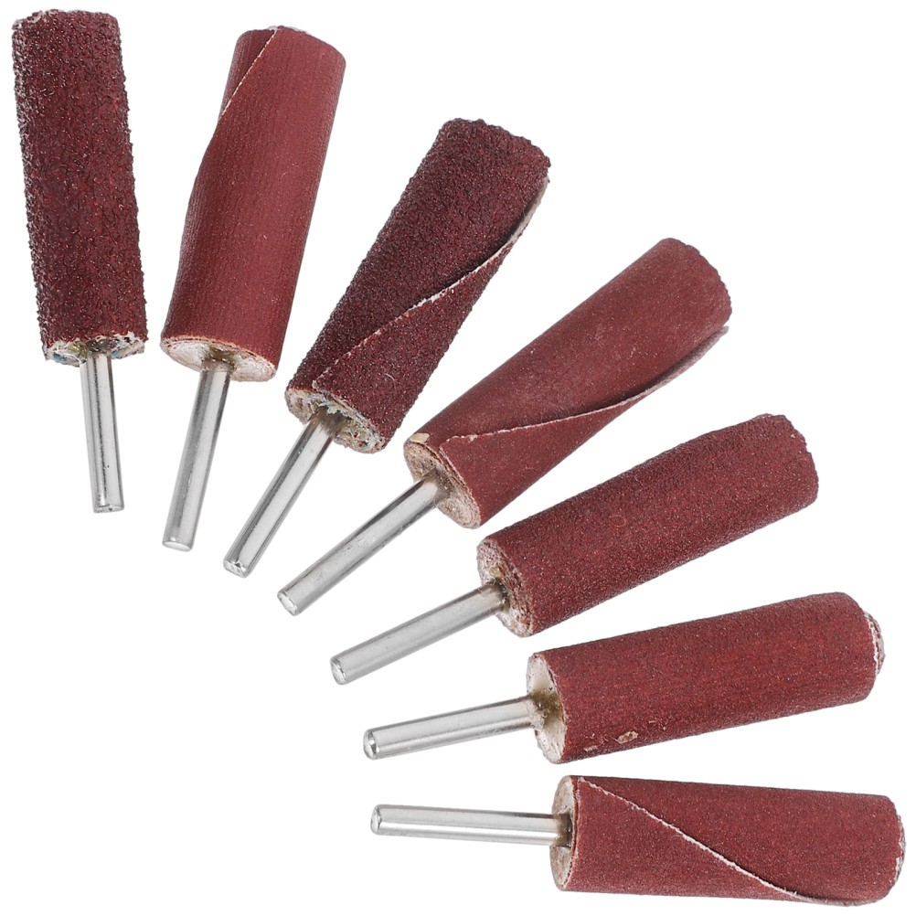 7Pcs Durable Sanding Drum Kit Rotary Tool Accessories for Polishing Dark Red