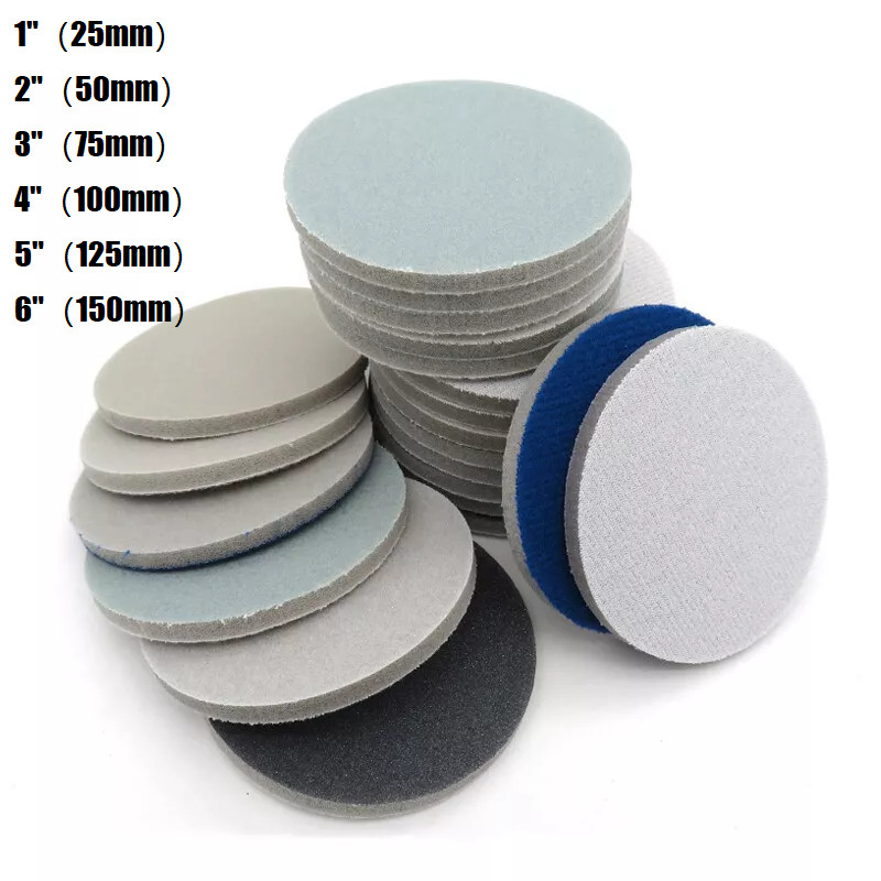 25 – 150mm Hook and Loop Sanding Foam Discs Sponge Polishing Pads 300 – 3000Grit