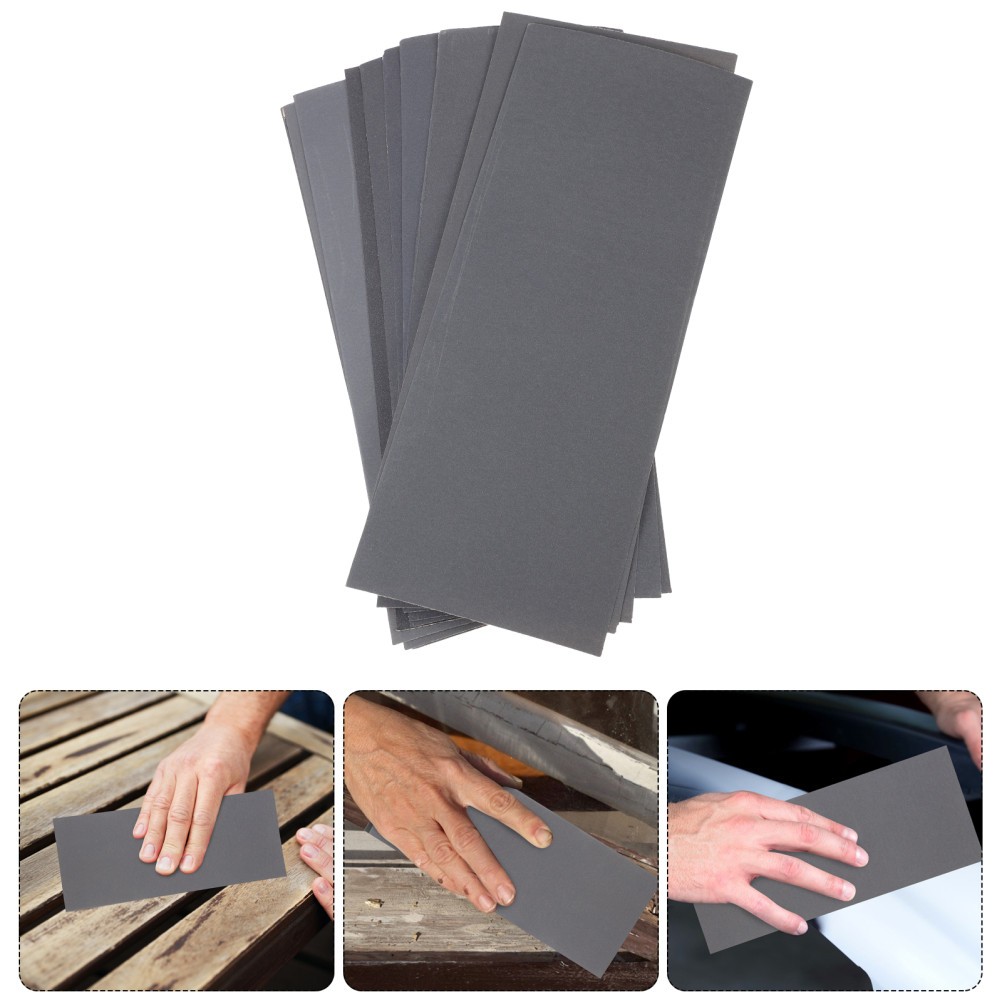 12 Pieces Waterproof Abrasive Sandpaper Sheets Assorted Grit For Wood Work
