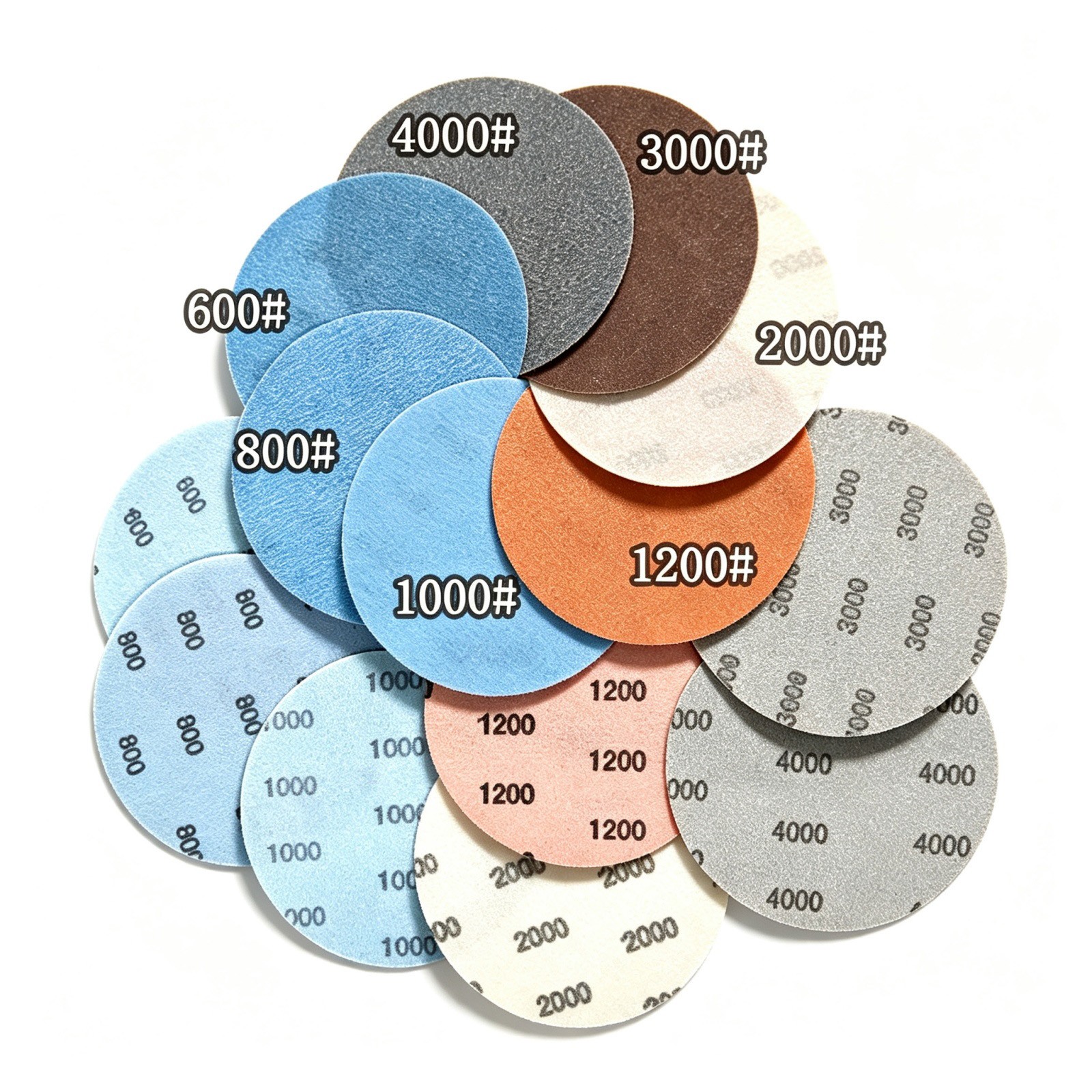 6″ 150mm Wet and Dry Sanding Discs Film Sandpaper Hook & Loop Pads 600-5000 Grit