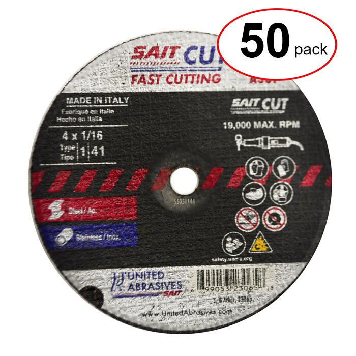 Sait 23065 – 4″ X 1/16 X 3/8 Cutoff Wheel – (50Pack)
