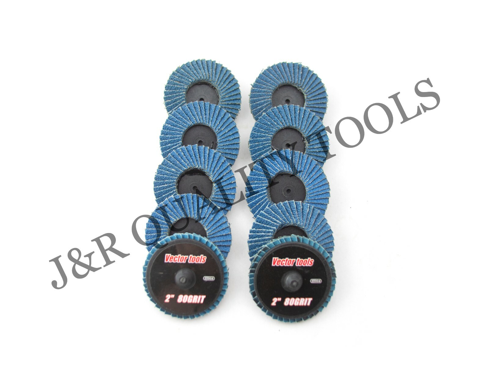 10 PC VCT TOOLS 2″ ROLOC SANDING FLAP DISCS ZIRCONIA 100 GRIT
