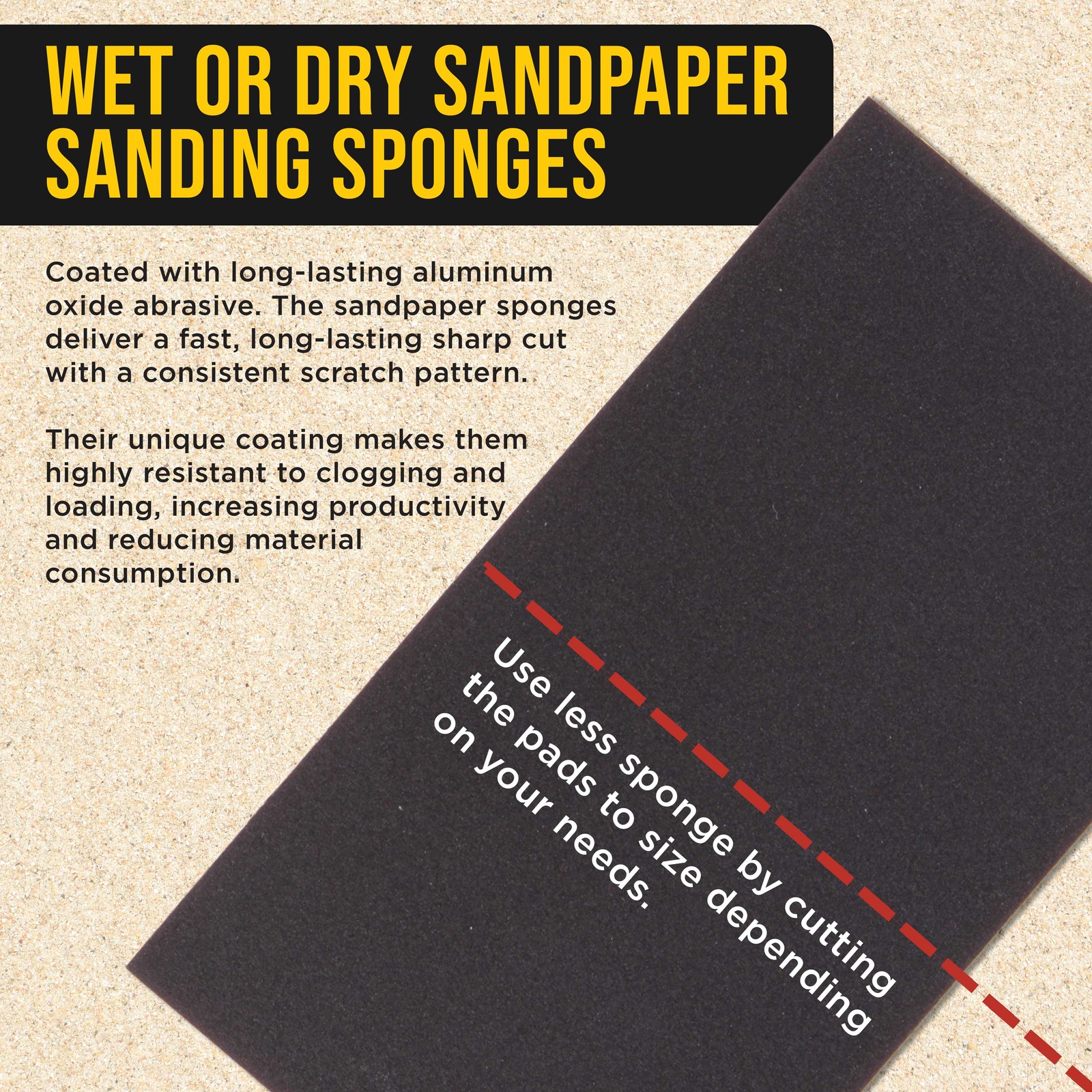 Dura Gold 1000 Grit 5″ x 2-3/4″ Sanding Sponges, Box of 10 – Hook & Loop Wet/Dry