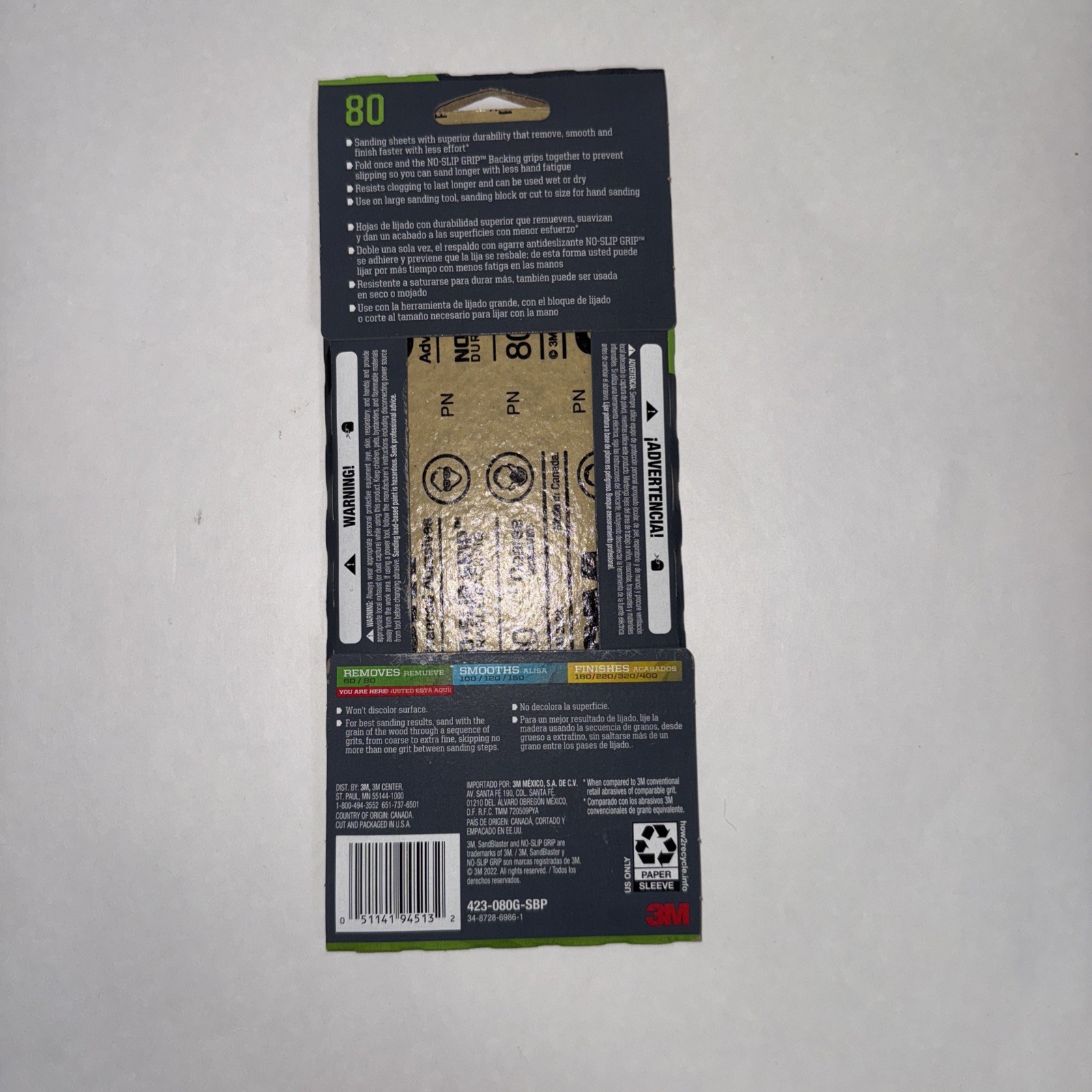 3M SandBlaster Pro Coarse 80-Grit Sheet Sandpaper 8 Count New