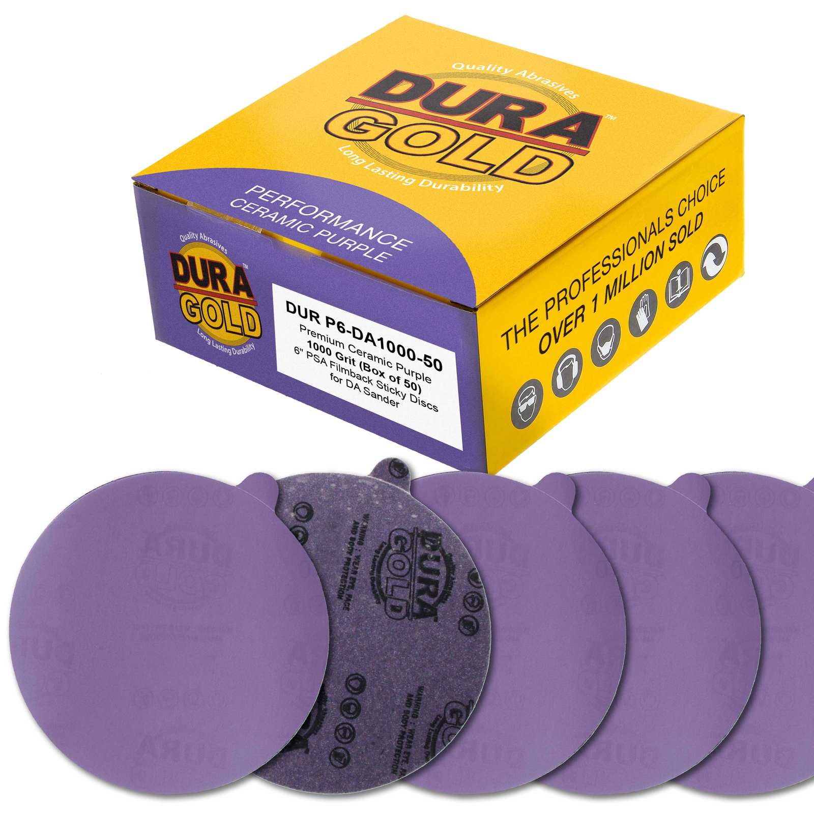 1000 Grit 6″ PSA Ceramic Sanding Discs, Box of 50 – Self Adhesive Sandpaper