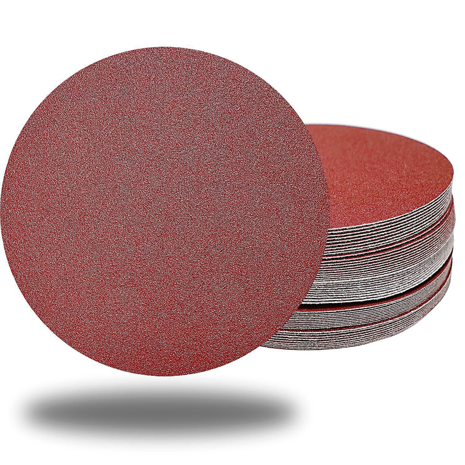 50 Pack 7 Inch 40 Grit Hook-and-Loop Sanding Discs Sandpaper -7″ Aluminum Oxide
