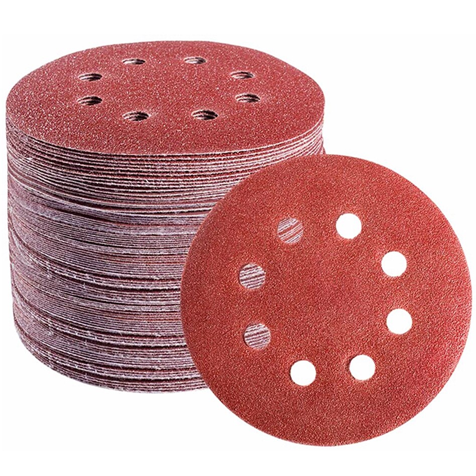 72PCS 5in 8-Hole Hook&Loop Sanding Discs 40 60 80 120 180 240 320 Grit Sandpaper