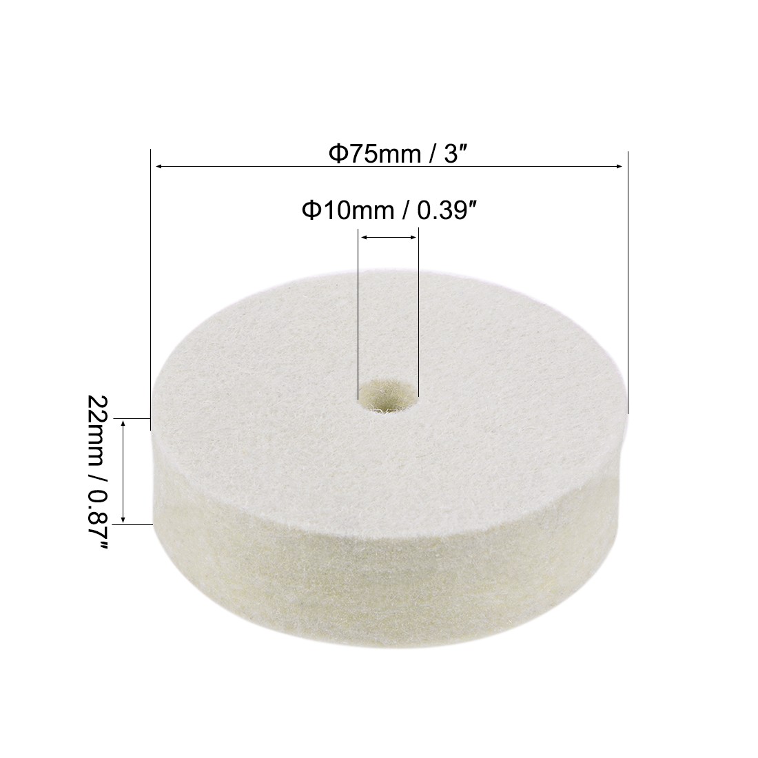 2pcs 3-Inch Compressed Wool Polishing Wheel Round Buffing Pads for Bench Grinder
