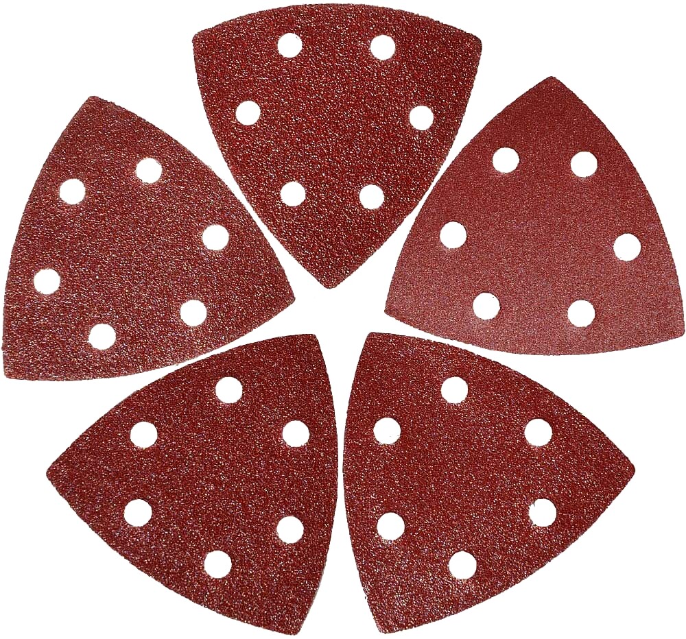 100PCS Triangle Sanding Pads for Oscillating Multi-Tool Hook Loop Sandpaper Disc