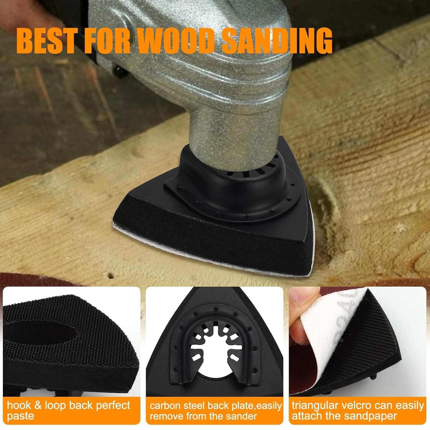 104Pcs Oscillating Multi-Tool Sanding Pads Kit, 2Pcs Triangle Sanding Pads an…