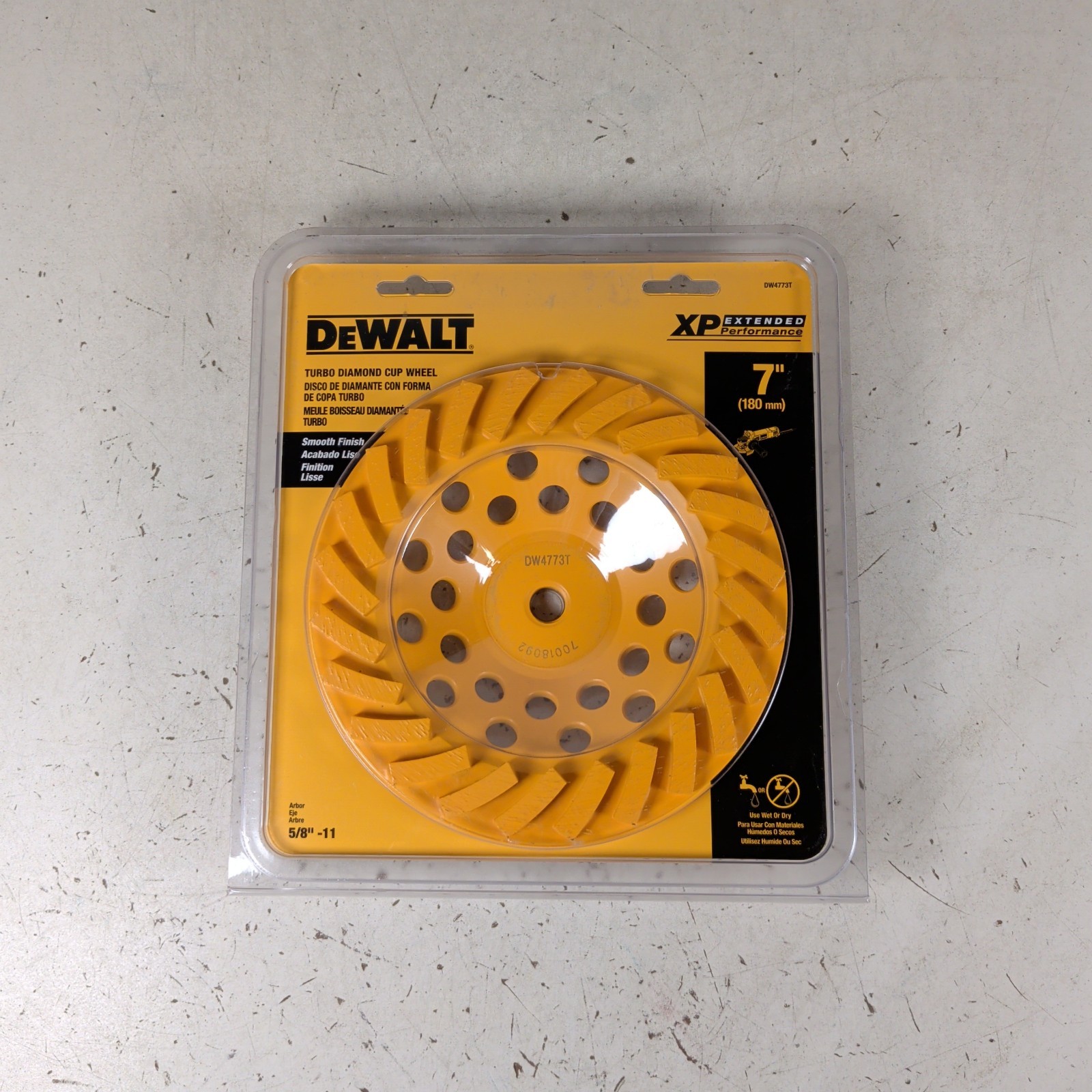 Dewalt DW4773T 7″ Turbo Diamond Cup Wheel 5/8″ Threaded Arbor Grinding Disc