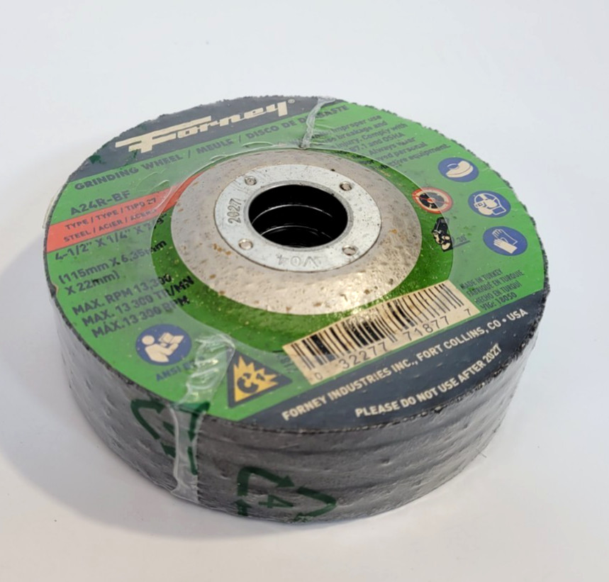 PACK OF 5 Forney Grinding Wheel Type 27 Metal 7/8″ Arbor x 4-1/2″ X 1/4″ A24R-BF