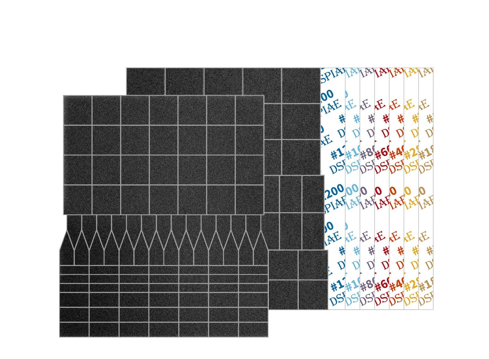 14 pcs Sandpaper Pre-cut mesh(1008pcs) For ES-A Reciprocating Sander Black