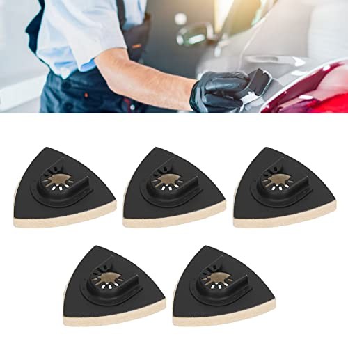 5PCS Buffing Pads Triangular Wool Felt Polishing Pad with Alloy Steel Base