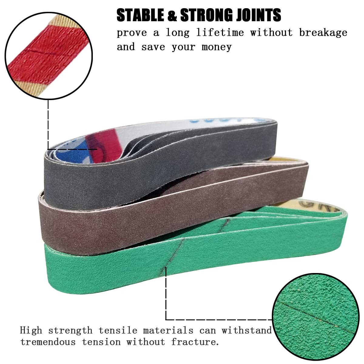 24 Pack 1/2″ x 12″ Sharpening Belt Kit for Official Work Sharp WSKTS & WSKTS New