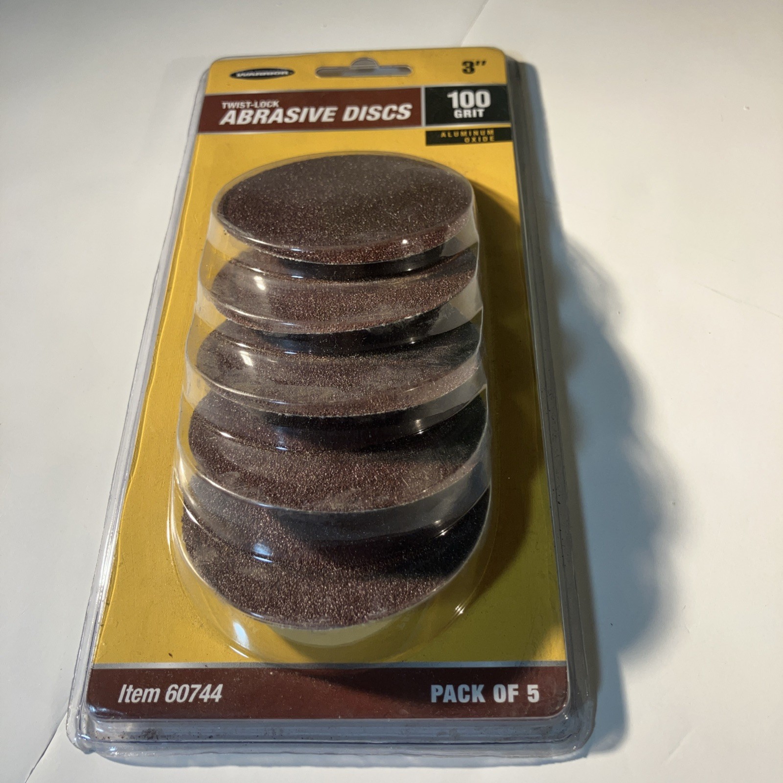 Warrior Twist-Lock 3″ Abrasive Discs 100 Grit /5 Pc/Aluminum Oxide. Item 60744