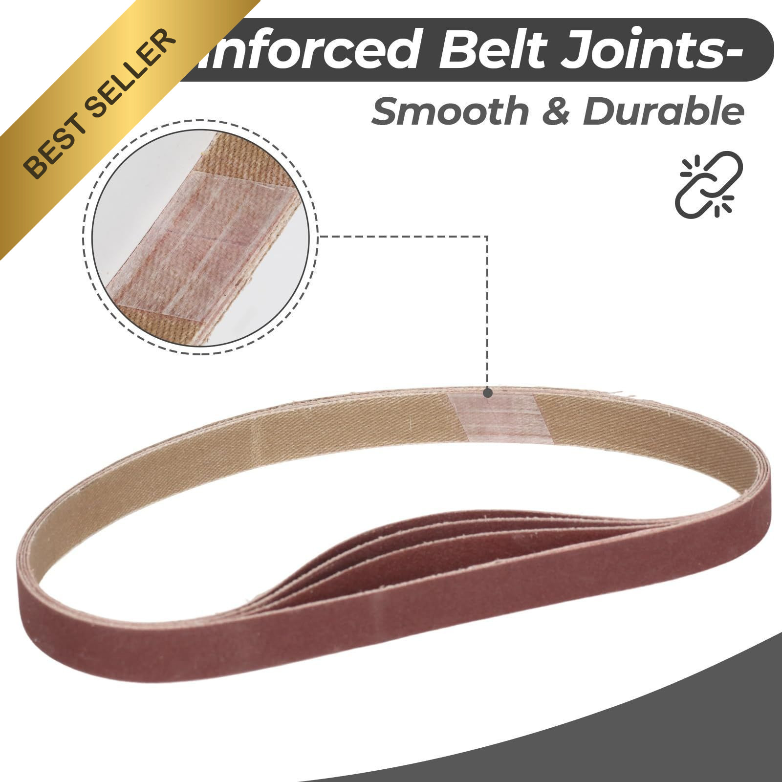 1/2 x 18 Inch Sanding Belts 20 Pack 60 80 120 180 240 Grit Aluminum Oxide