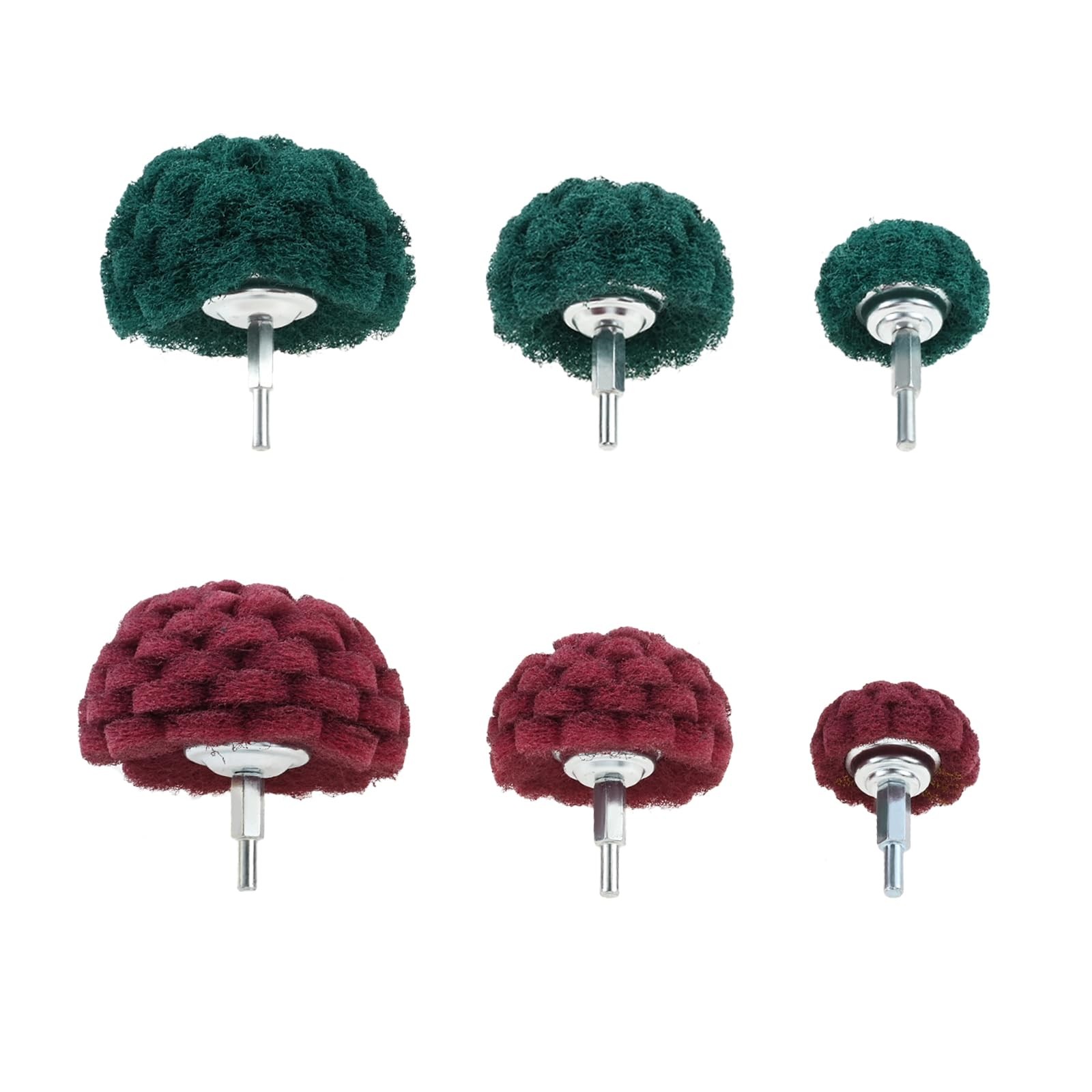 6Pcs Scouring Pads Non Woven Abrasive Drill Polishing Cleaning Kit