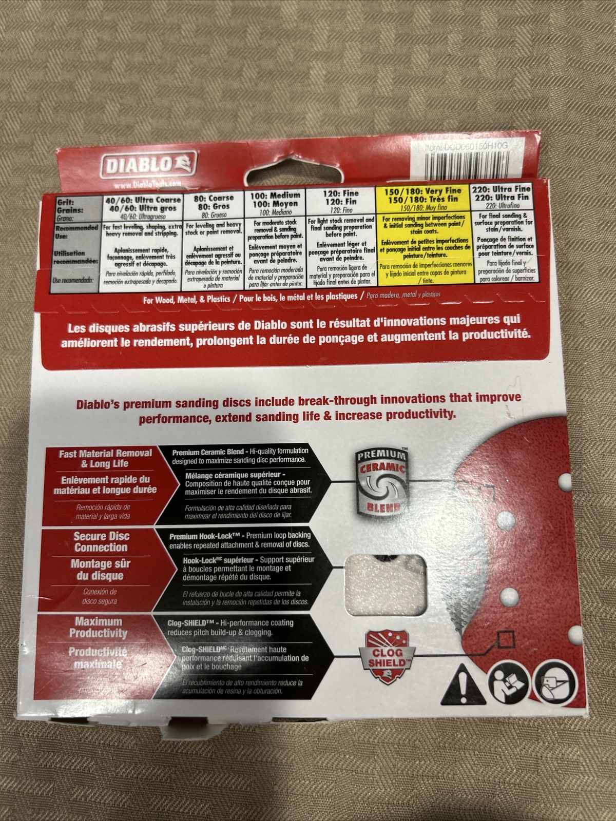 Diablo Premium Ceramic Blend 6″ Sanding Discs 150 Grit – 10 PACK