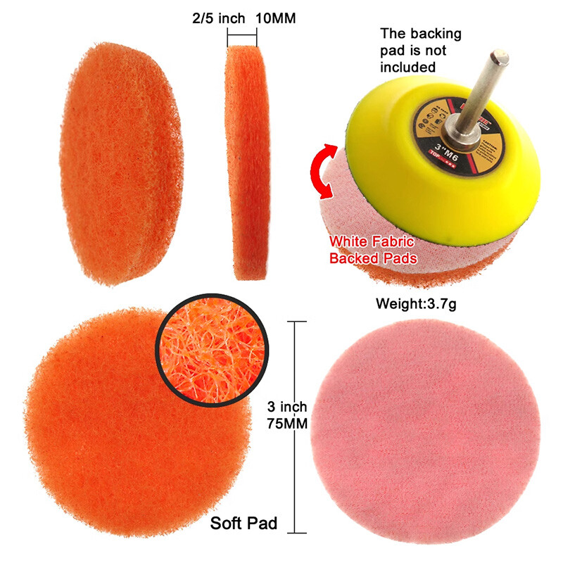 3″ 75mm Hook & Loop Scouring Pads Flocking Sanding Discs 240-3000 Grit Polishing