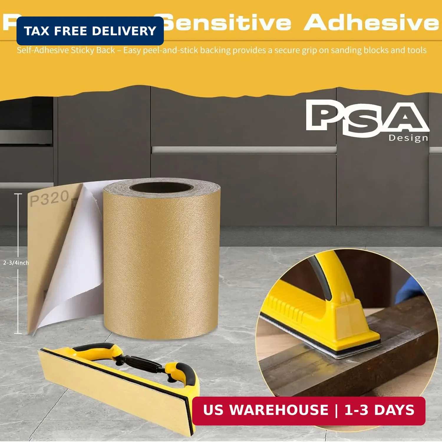 80, 180, 320 Grit PSA Longboard Sandpaper Kit, Total 15 Yards, 2-3/4″ Wide, Cont