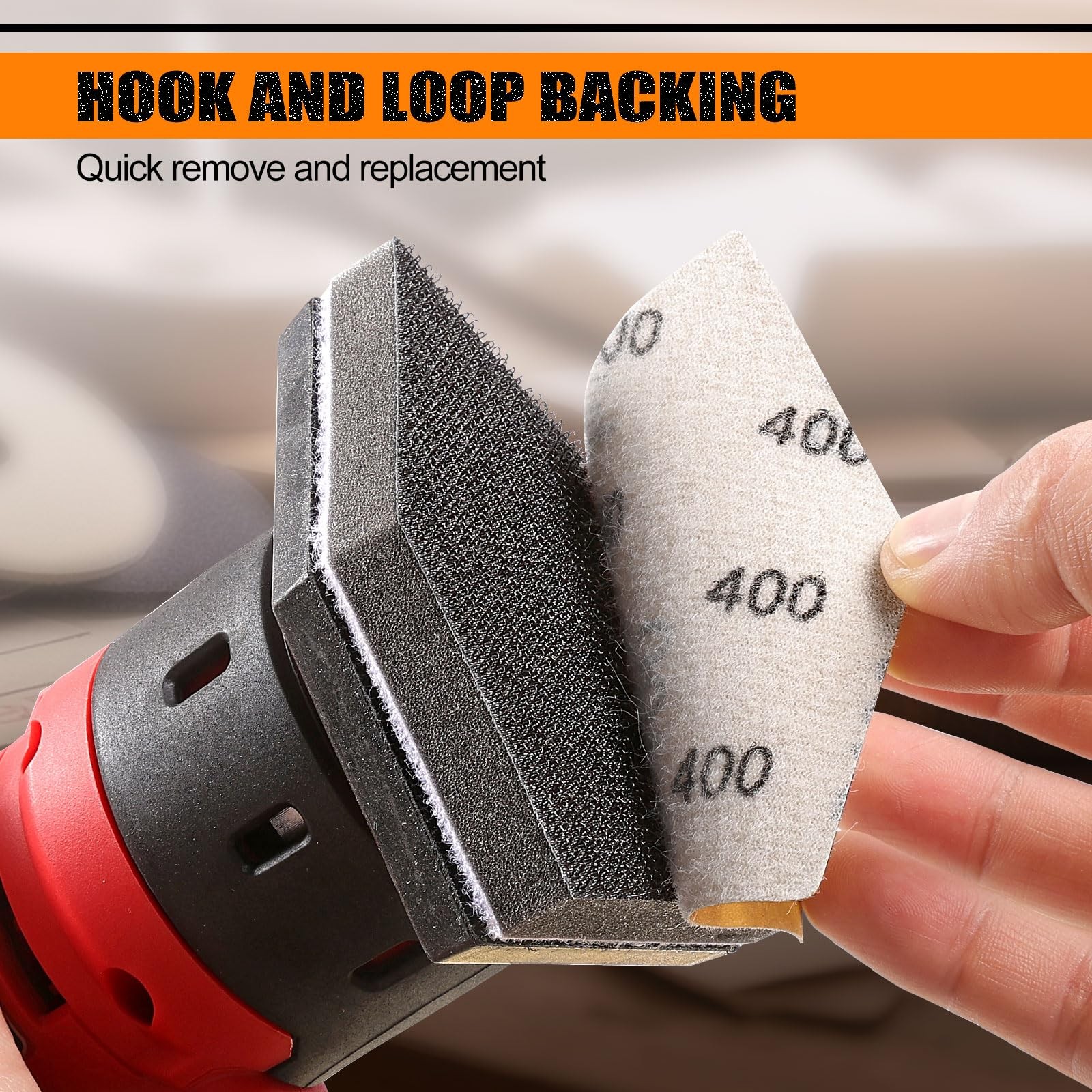 90x65mm Triangle Sanding Sheets 120 Grit Hook Loop Alumina Abrasive Wood Metal