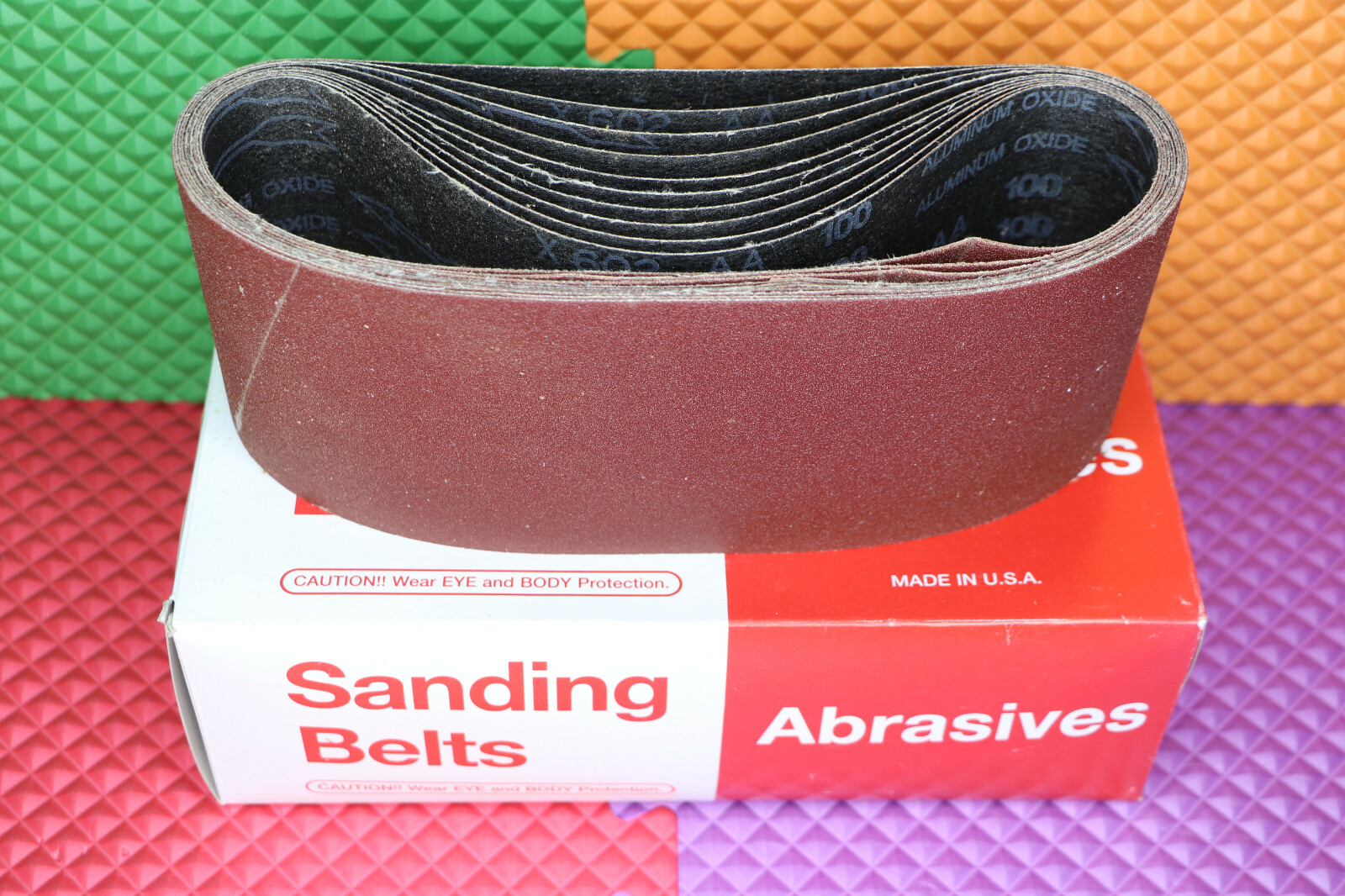 Abrasives Sanding Belts 4” x 24” A100 Grit Resin Cloth 10pc 58-454 Made In USA