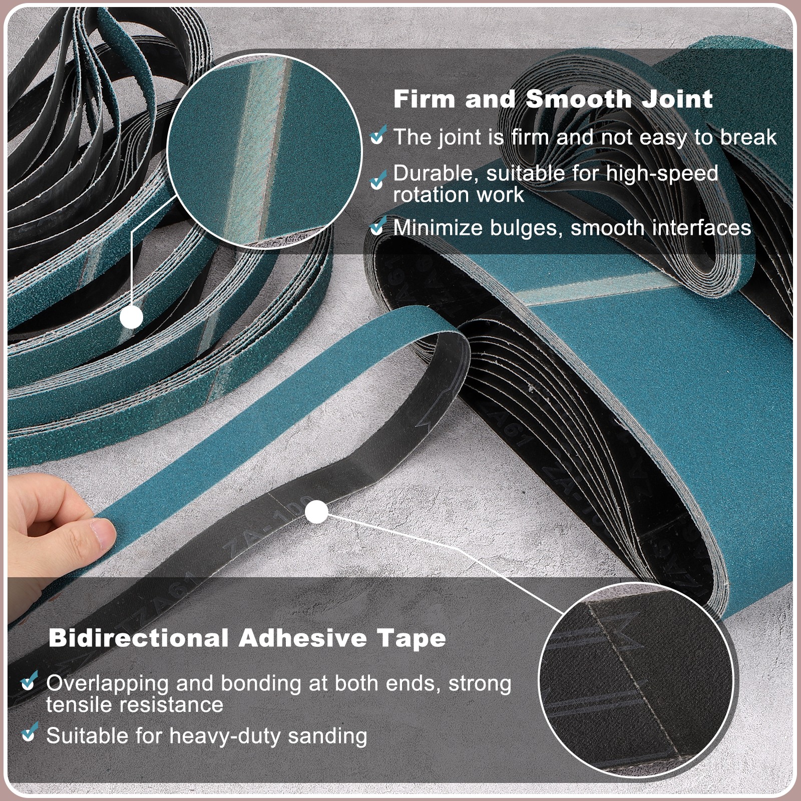 3/8 x 13 Inch Sanding Belts, 40 Pcs 40/60/80/120 Grit Zirconia Belt
