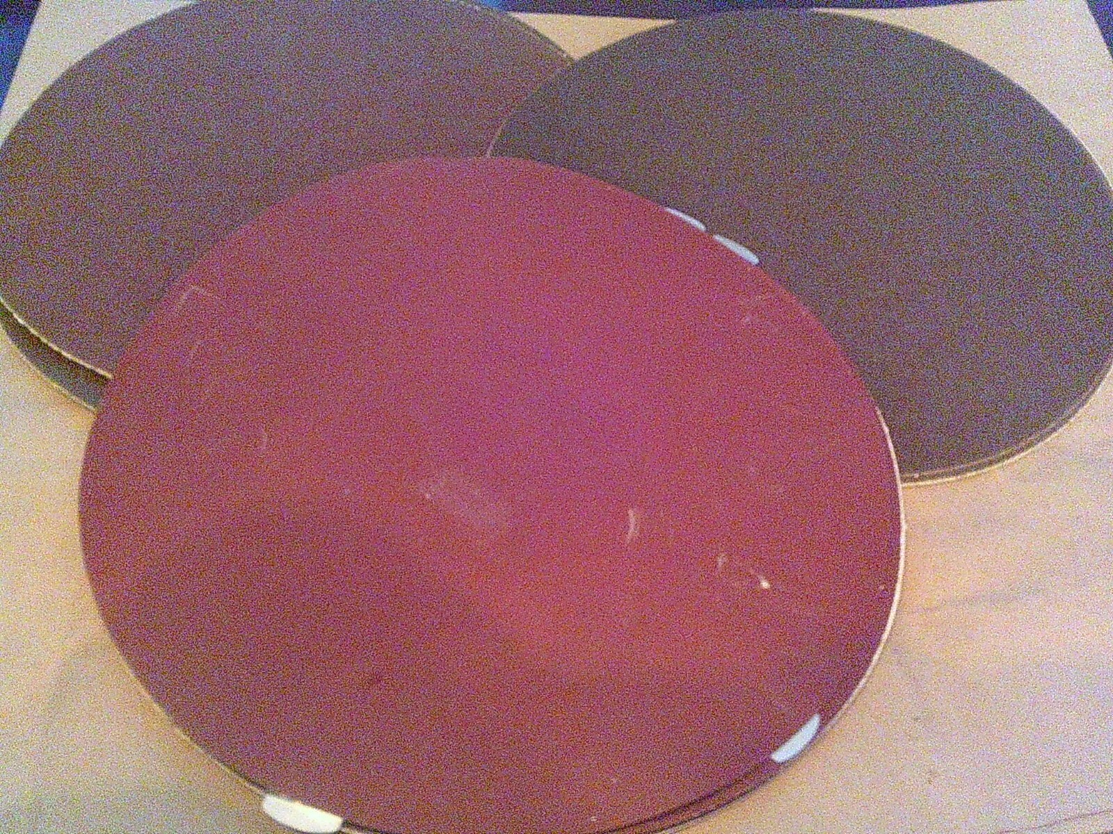 TWELVE !! 10 inch PSA Sanding Discs Medium & Fine Grits