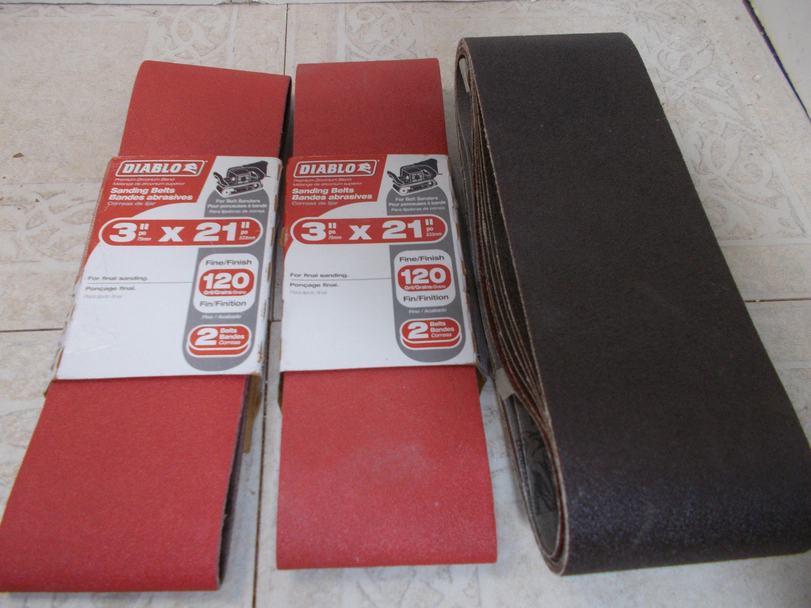 Sanding Belts 3 x 21 InchLot of 12, (4)- 120 Grit & (8)- 50 Grit NEW