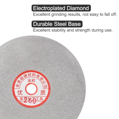 Diamond Sanding Grinding Disc, 6-Inch (150mm) 5/8″ Arbor Hole, Flat Grit 260