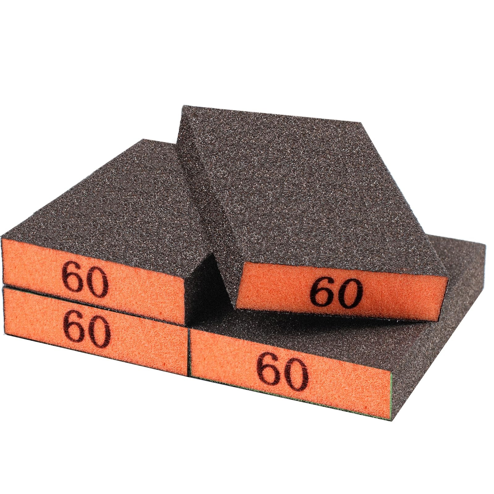 4 PCS Sanding Sponge Washable Block For Drywall Wood Metal 60 Grit Sandpaper