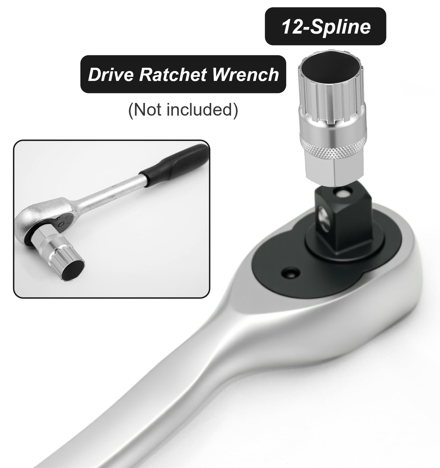 2 Pcs Silver Bicycle Freewheel Removal Tool 5.91 Inch