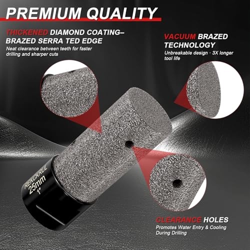 3 PCS 2″ Diamond Chamfer Bit M14 Thread – M14 Hex Shank – 3/4″ Diamond Finger