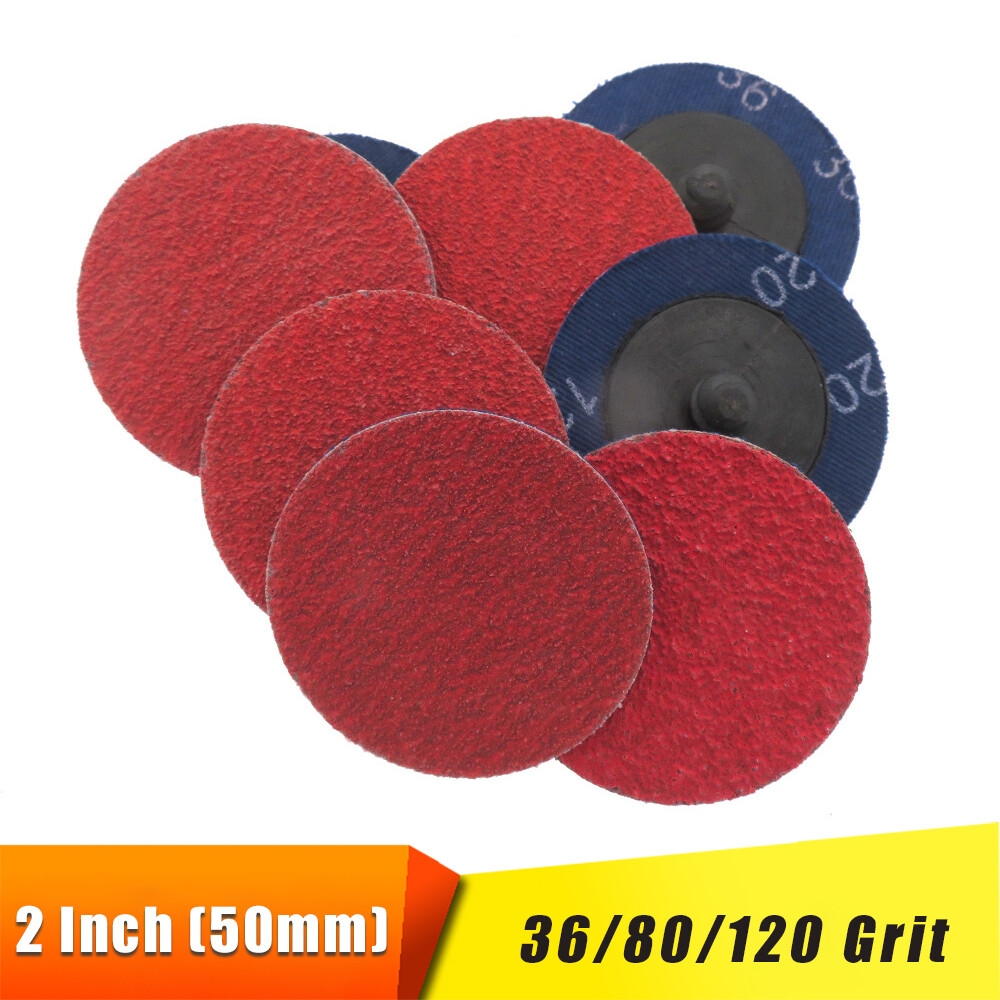 2 Inch 50mm Sanding Discs Roll Lock Quick Change Grinding Disc 36/80/120 Grit