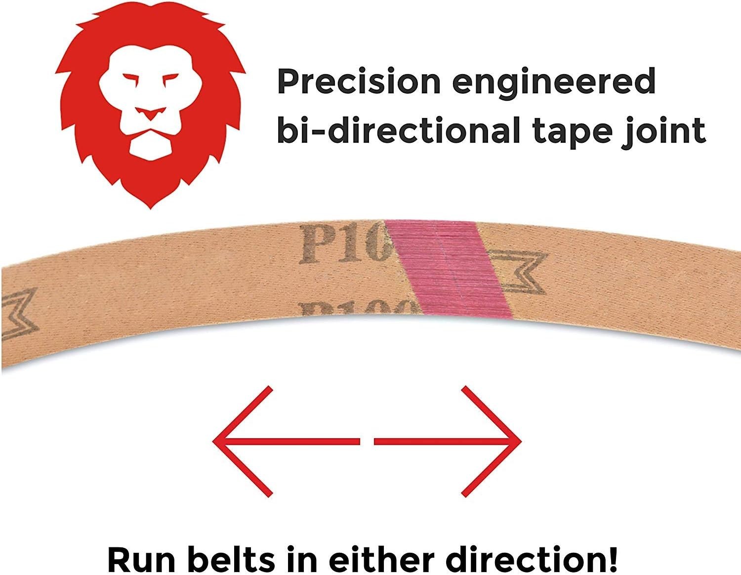 Red Label Abrasives 2 X 42 Inch 60, 80, 120, 220, 320, 400 Grit Assortment