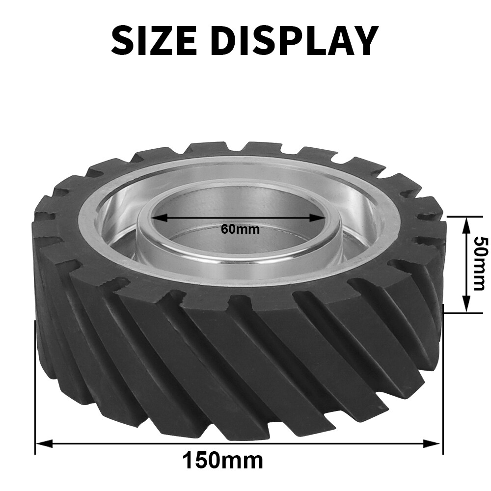 6″ 8″ 10″Rubber Serrated Sand belt Contact Wheel Grinding Polishing 6206 Bearing