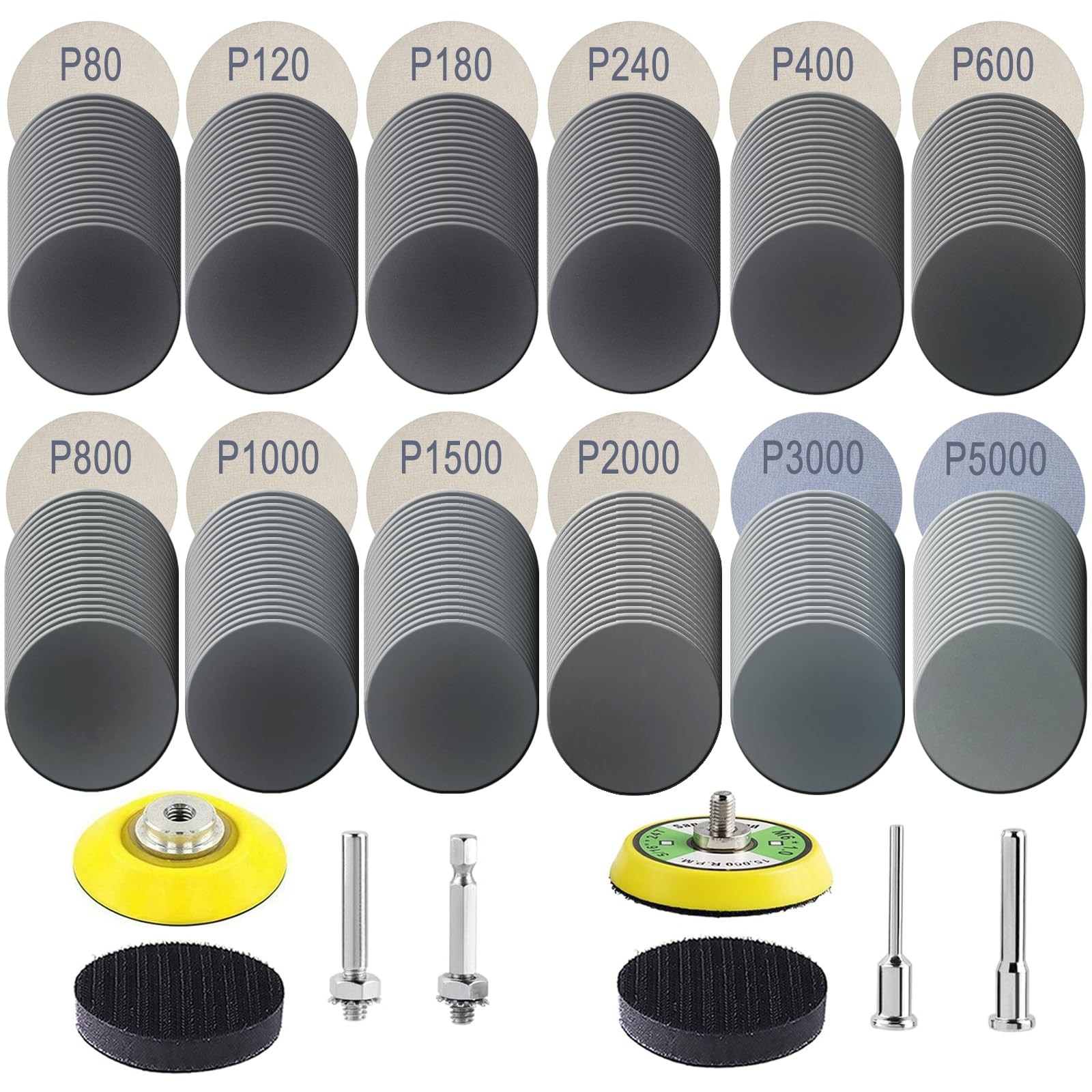 240Pcs 2 Inch Sanding Discs, Assorted 80 to 5000 Grit Silicon Carbide Hook &…