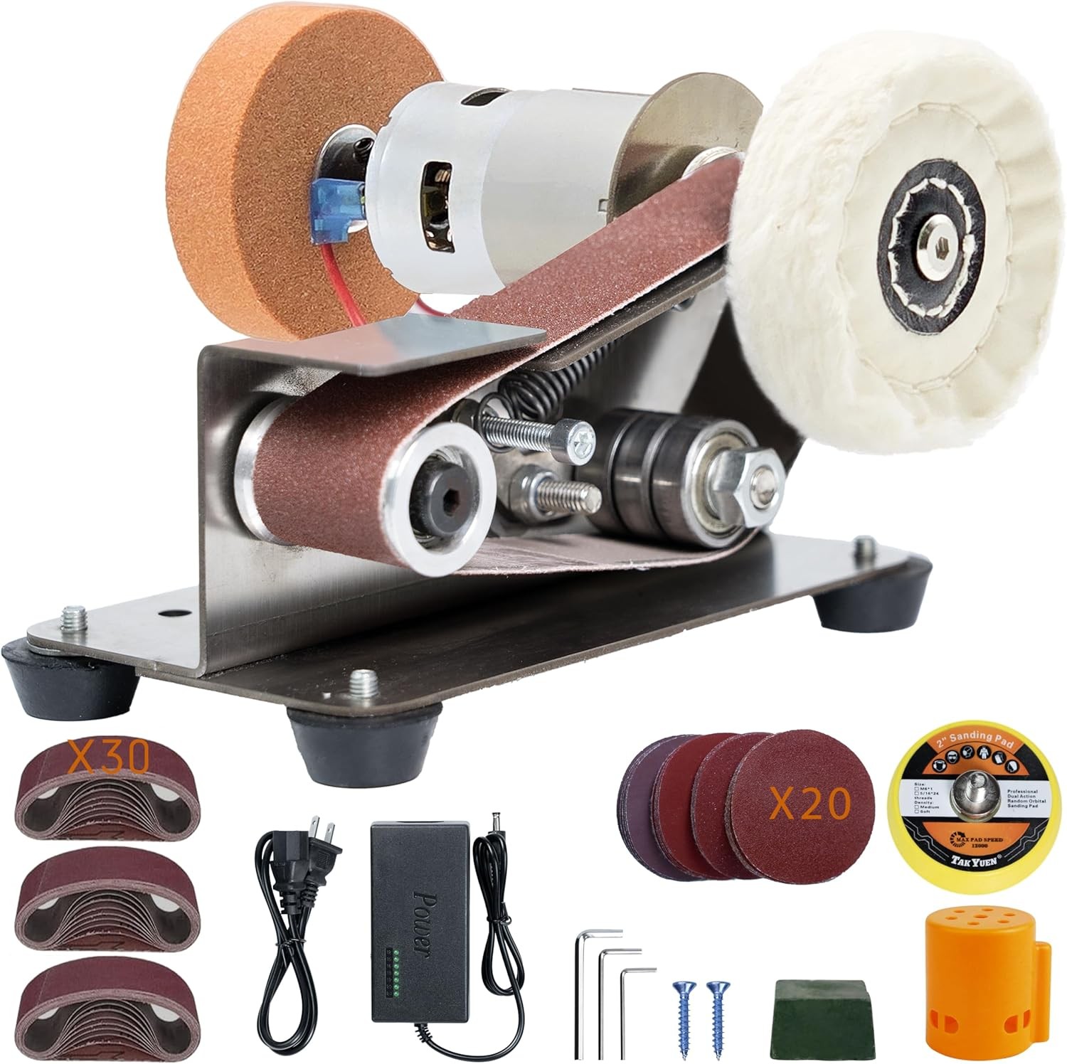 Mini Belt Sander, Electric Small Sander Knife Making Supplies, 7 Adjustable Spee