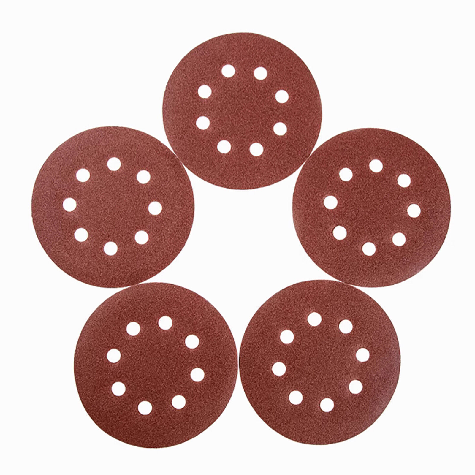 125mm 5 inch Orbital Sander Pads Red Sanding Discs 8 Hole Sandpaper 40-2000 Grit