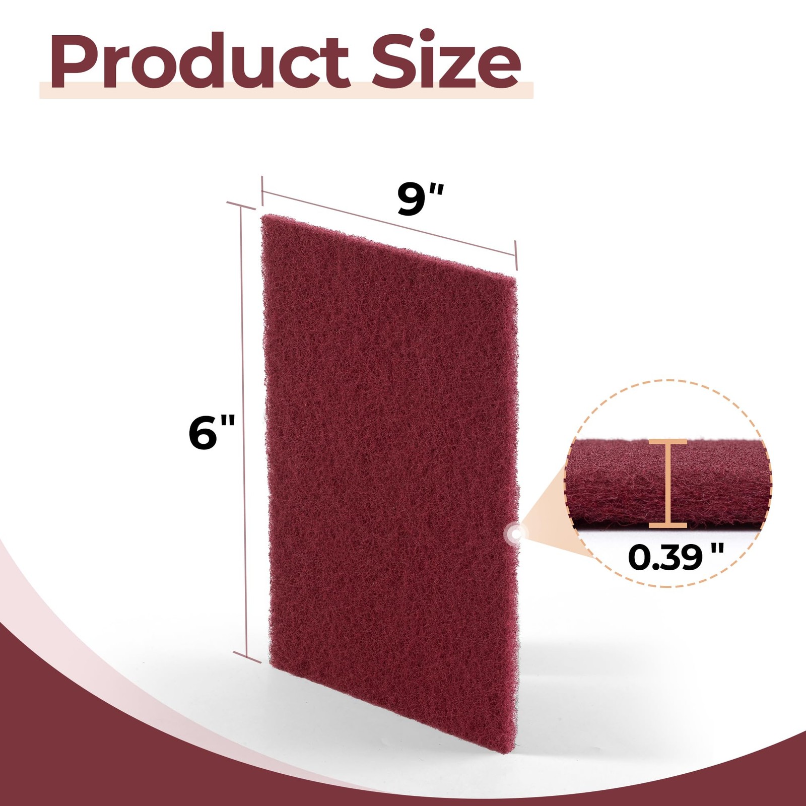 Maroon Scuff Pads 6 x 9 Inch 320 Grit 10PCS for Paint Prep Sanding Cleaning