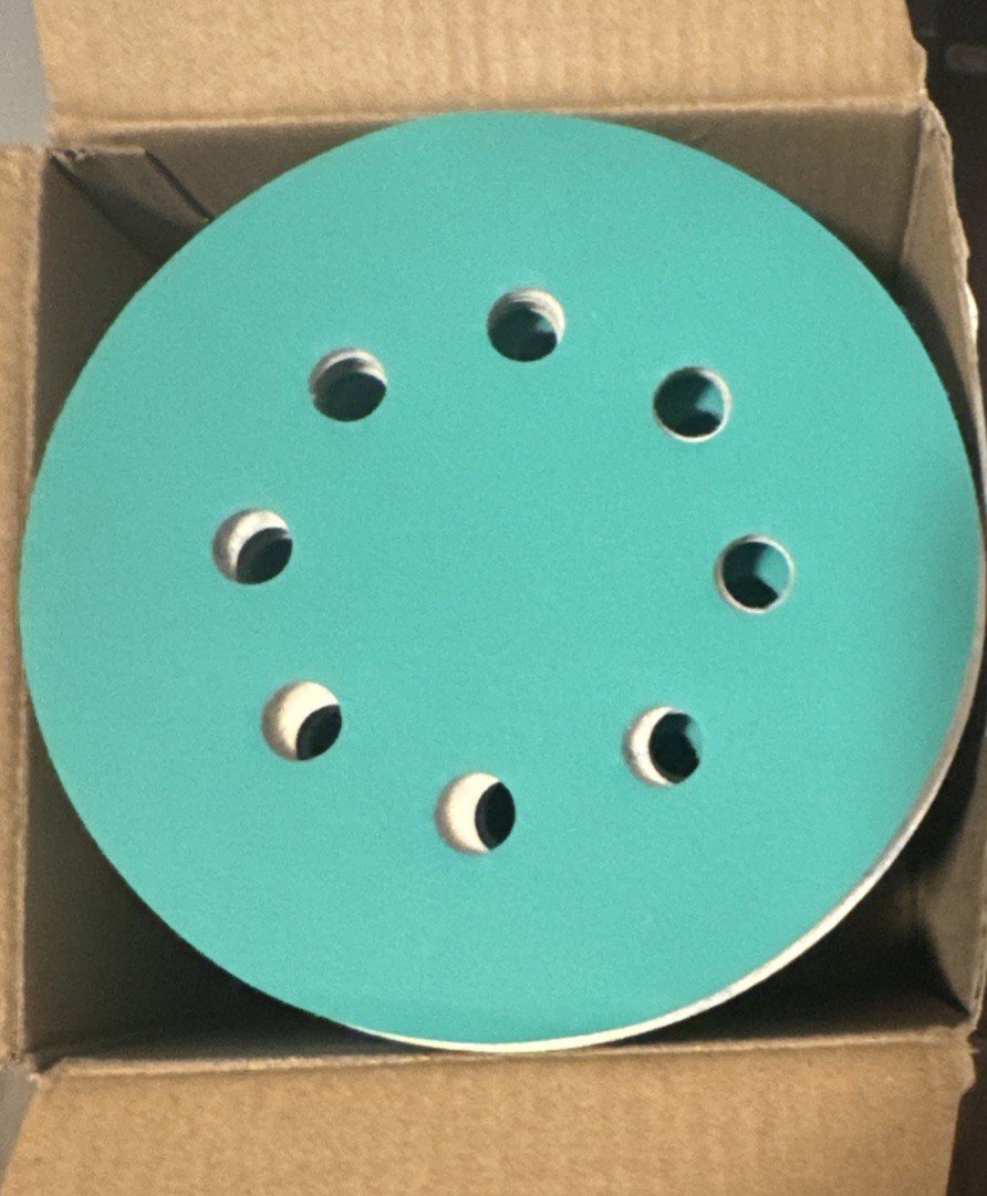 (100) 5 Inch Sanding Discs 8 Hole P320 Grit Hook & Loop Sandpaper Orbital Sander