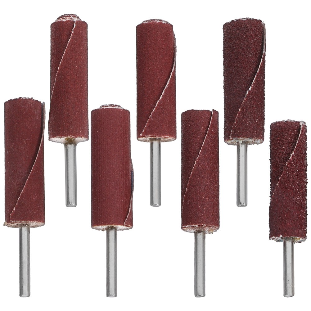 7Pcs Durable Sanding Drum Kit Rotary Tool Accessories for Polishing Dark Red