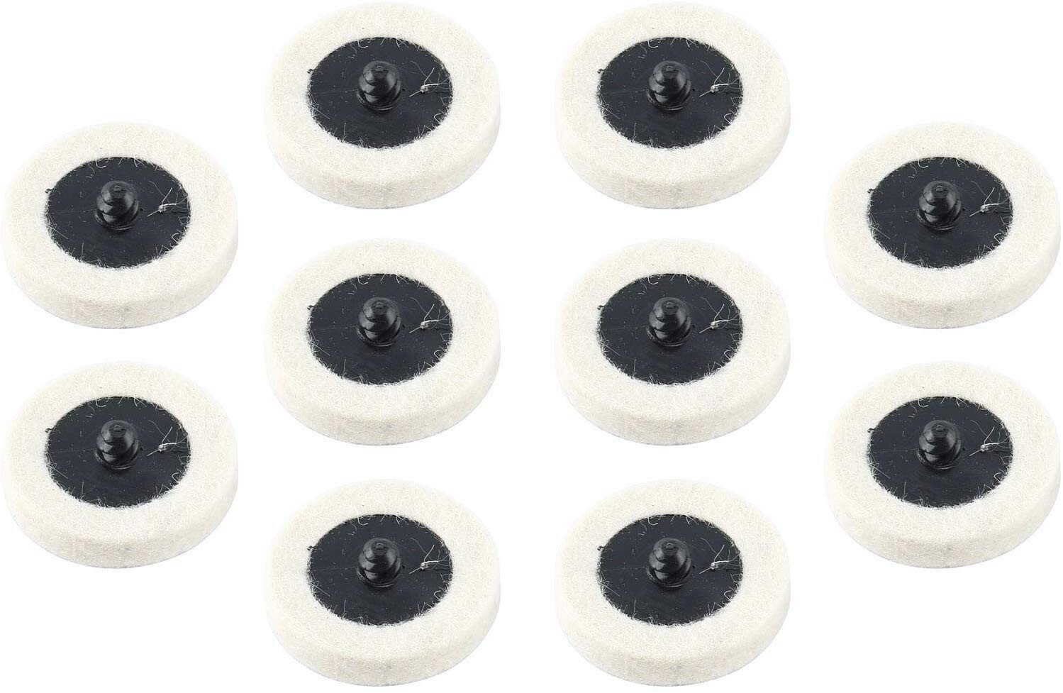 10PCS 2 inch Wool Buffing Polishing Pad Die Grinder Drill Roll Lock Sanding Disc