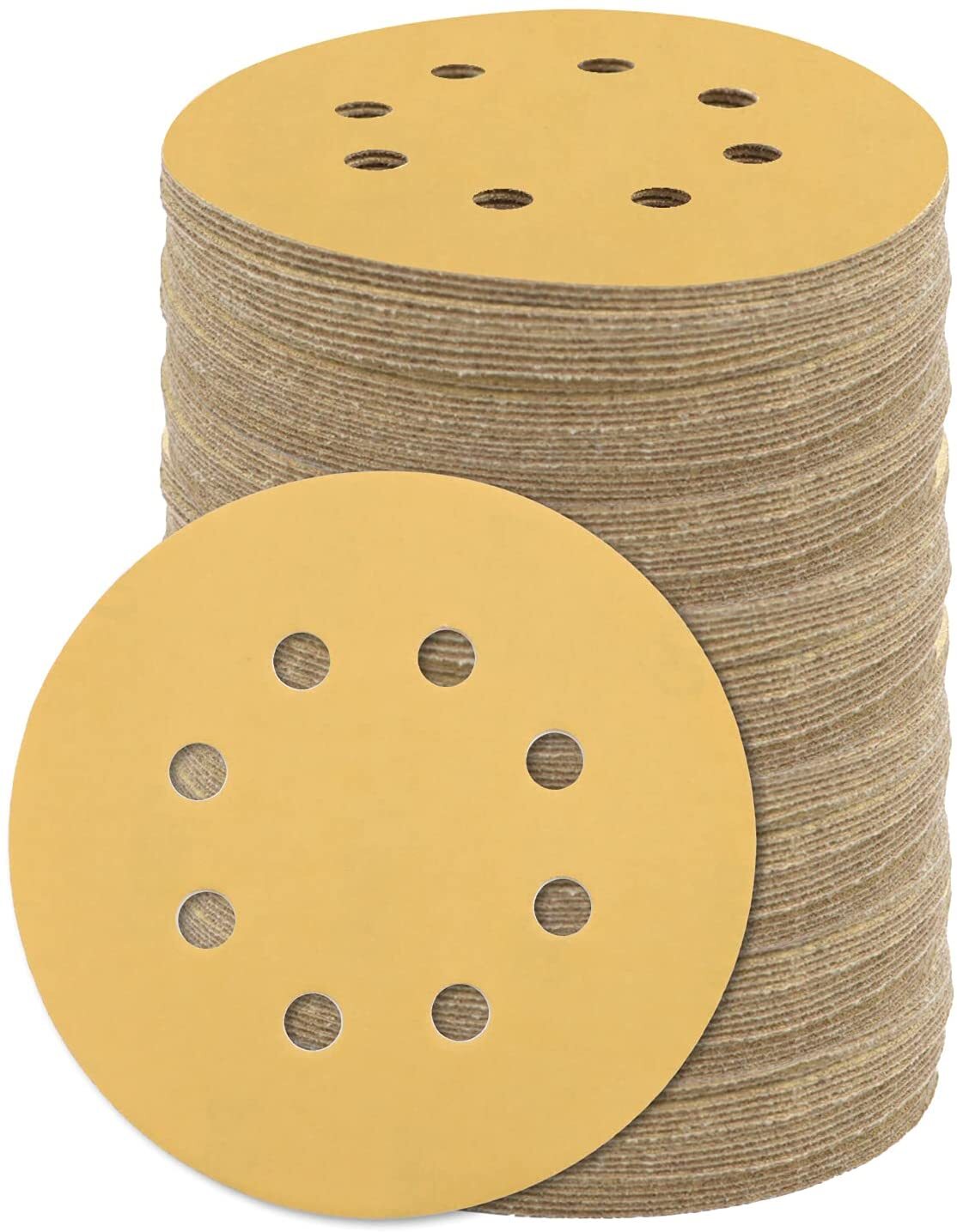 100-PACK 5 inch Sanding Discs 8-Hole Hook Loop Orbital Sander Paper 40-1000 Grit