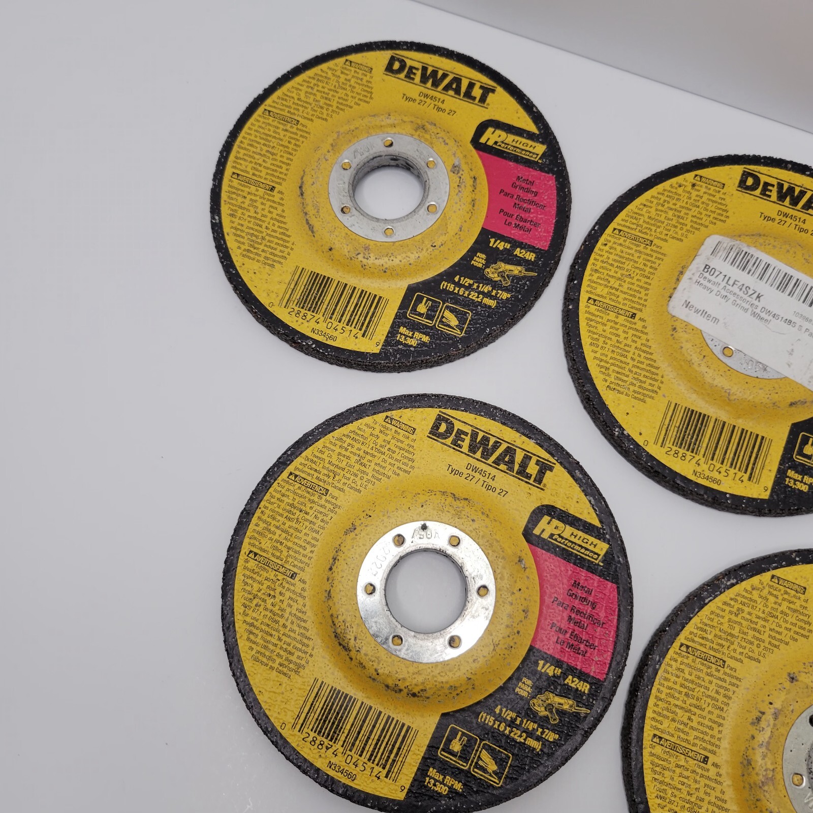 DeWalt DW4514 4-1/2″ x 1/4″ x 7/8″ General Purpose Metal Wheel,5 Pack (Open Box)