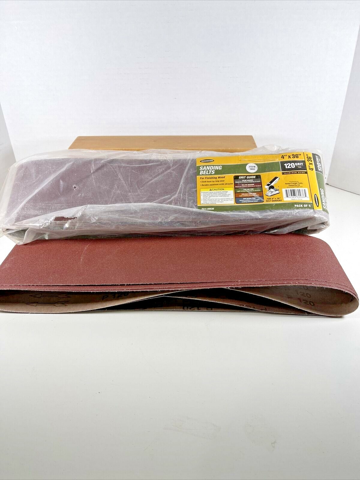 VTG NOS WARRIOR SANDING BELTS #69936 4″ X 36″ 120-GRIT 5PK +3 -8 TOTAL READ